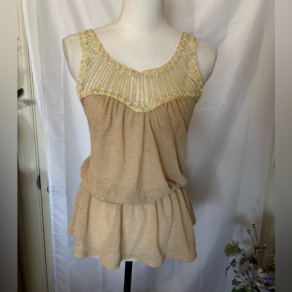 Vintage, Y2K-era, B. Jewel, Sheer, BoHo, Tank Top